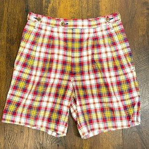 Lyle & Scott Plaid Shorts, Size- 32, Color- Multicolor.